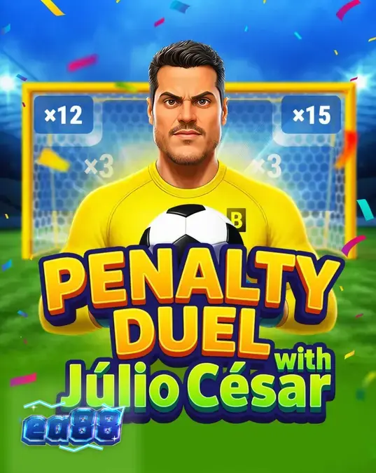 Giao diện trò chơi Penalty Duel with Júlio César với thủ môn huyền thoại